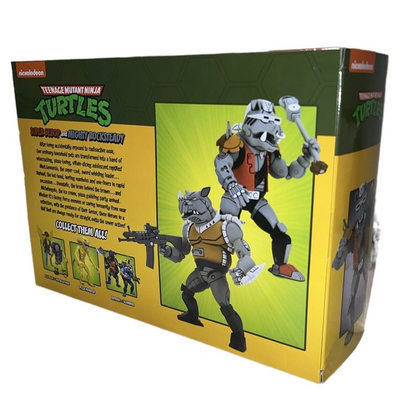 NECA TMNT Super Bebop and Mighty Rocksteady 7" Scale Action Figures Brand New - Picture 6 of 10